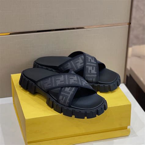 Fendi Force Black Slides For Men - Fernize