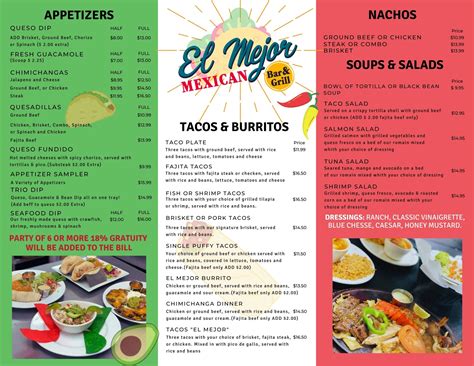 Descubrir 52+ imagen mexican bar and grill menu - Expoproveedorindustrial.mx