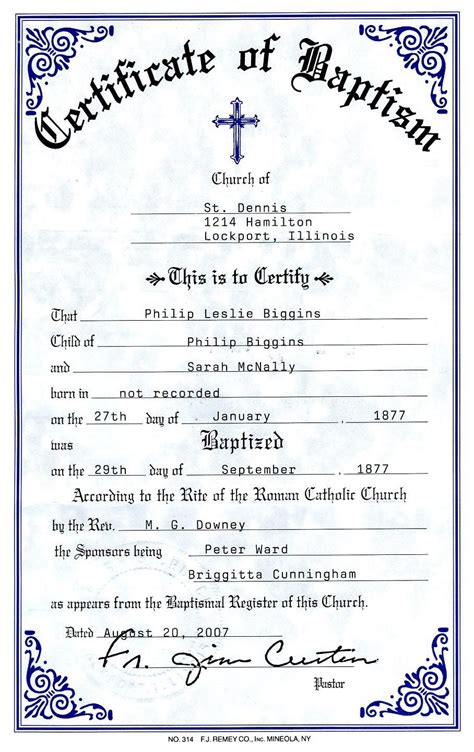 Free Printable Baptism Certificate - Free Printable