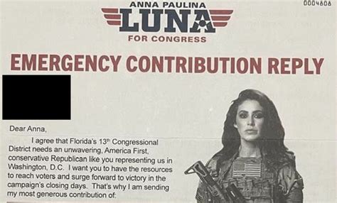 Anna Paulina Luna mailer seeks emergency contributions — to her campaign