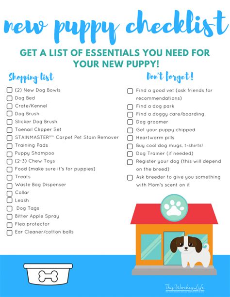 New Puppy Essentials Checklist + FREE Printable