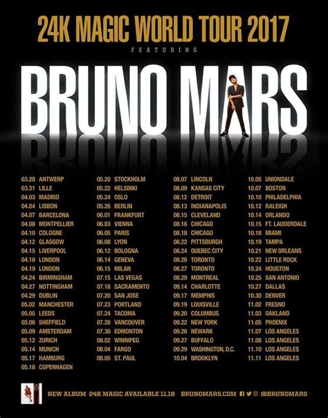 Bruno Mars has just announced an Irish concert date in 2020 (With ...