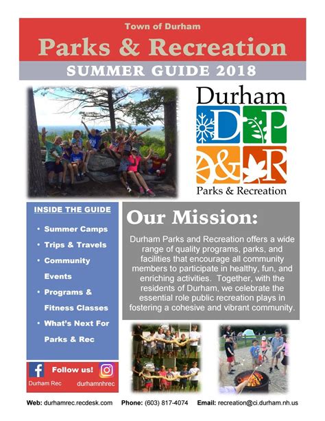 2018 Summer Guide by Town of Durham Parks & Recreation - Issuu