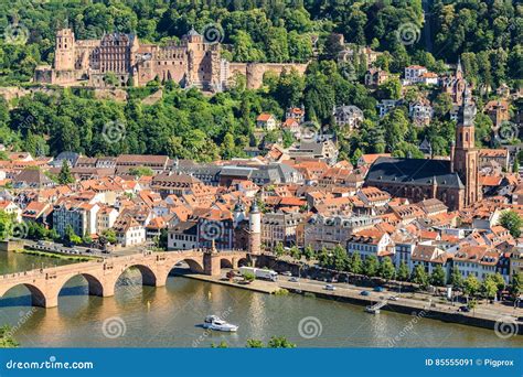 View of the Old Town of Heidelberg Stock Image - Image of burg, germany: 85555091