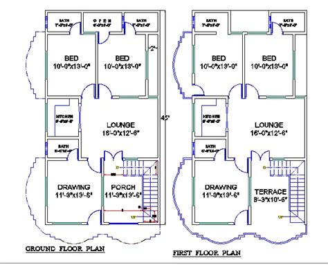 4 BHK House Plan With Ground floor And First floor #houseplan #architecture #cadbull #caddrawing ...