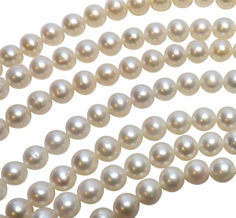 7-8mm AA+ High Quality Round Shaped Pearls on Temporary Strand