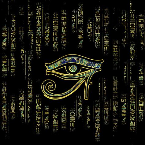 Egyptian Eye of Horus on hieroglyphics and marble Digital Art by ...