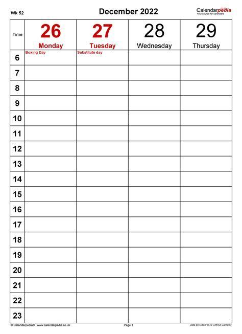 Excel Daily Schedule Template 2023 At Ideatemplates | Excel calendar ...