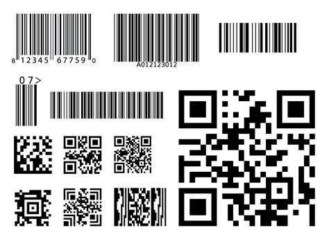 Barcode qr code symbol set 1223263 Vector Art at Vecteezy