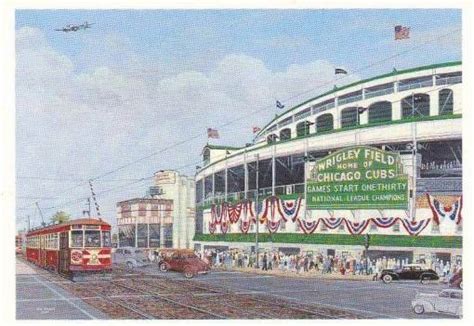 WRIGLEY FIELD – 1945 WORLD SERIES – CLARK AND ADDISON – ARTIST JIM ...