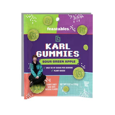 Feastables Karl Gummy Candy Sour Green Apple, 3.5 oz (100 g), 1 Bag - Walmart.com