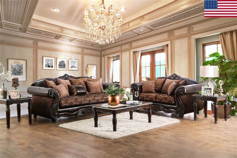 Majestic Royal 2 Piece Sofa Set Living Room Furniture Formal Traditional Sofa Loveseat Pillows ...