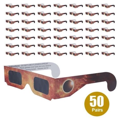 50 Pack Solar Eclipse Glasses 2024 CE & ISO Certified | USA Seller ...