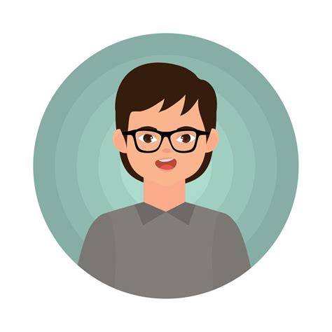 avatar male with glasses 10967635 Vector Art at Vecteezy