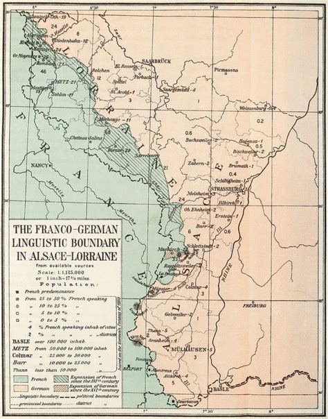 Linguistic map of Alsace-Lorraine and surrounding area, pre-WW1 : Maps