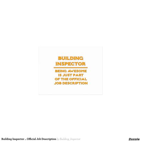 Building Inspector .. Official Job Description | Zazzle