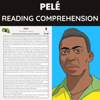 Pele Biography Black History Reading Comprehension Soccer Hero Legend