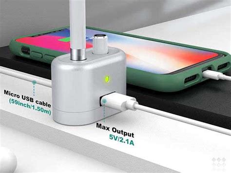 Moko Aluminum Apple Pencil Charging Dock with Extra USB Port | Gadgetsin
