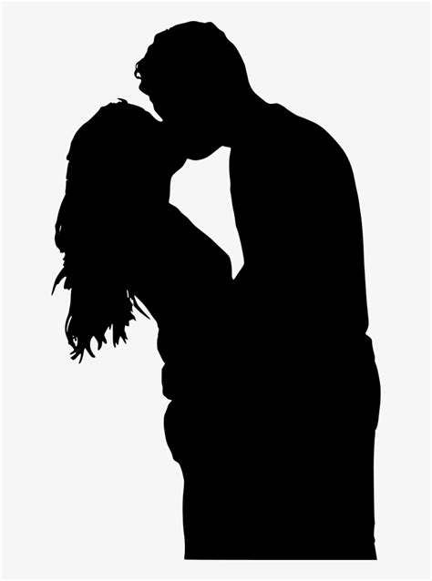 Kiss Silhouette Love Romance Watercolor Painting - Silhouette Of A Couple Kissing Transparent ...