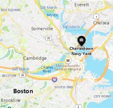 Charlestown Navy Yard [Boston nbhd], Massachussetts area map & More