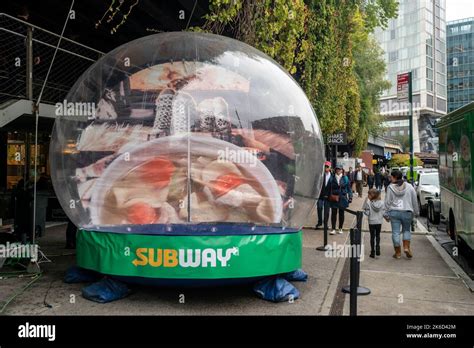 Subway brand activation in the Meatpacking District in New York on ...