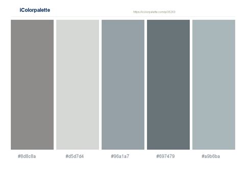 Natural Gray – Celeste – Gray Chateau – Nevada – Tower Gray Color scheme | iColorpalette