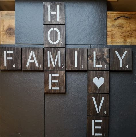 Hand made large custom scrabble letters. These are made from natural pine, cut to size 5.5"x5.5 ...