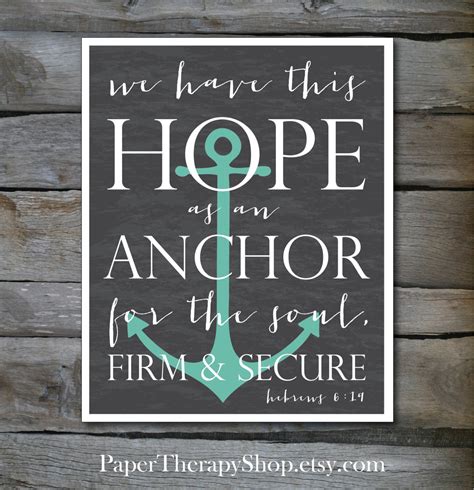 Hope as an ANCHOR Bible Verse 8 x10 or 11x14 print Hebrews