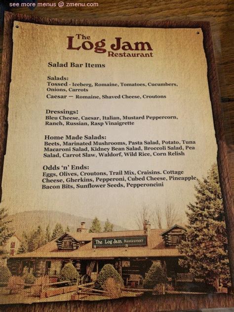 Online Menu of The Log Jam Restaurant Restaurant, Lake George, New York ...