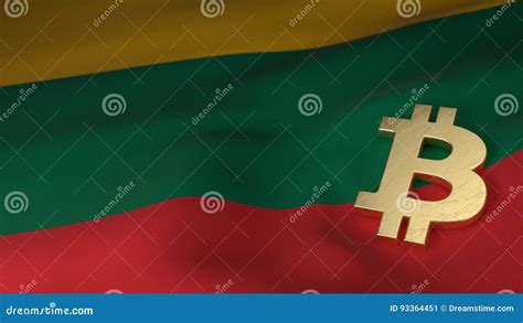 Bitcoin Currency Symbol on Flag of Lithuania Stock Illustration ...