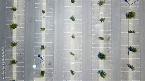 Empty parking lot - Top down aerial view Stock Photo | Adobe Stock