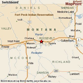 Poplar, Montana Area Map & More