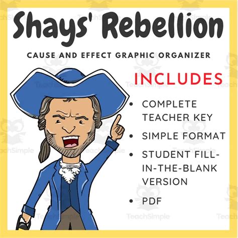 Shays' Rebellion: Cause and Effect Graphic Organizer by Teach Simple