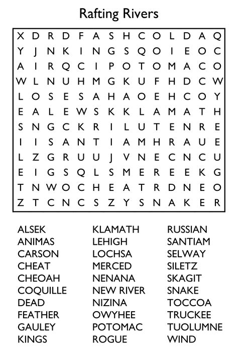 10 Free Printable Word Search Puzzles