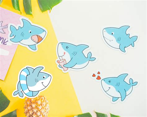 Baby Shark Sticker Bundle 5 Cute Shark Stickers Laptop - Etsy