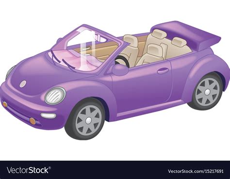 Detailed purple convertible car cartoon isolated Vector Image