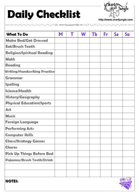 Daily Homeschool Checklist: because #1 will def. do better with this! | Homeschool checklist ...