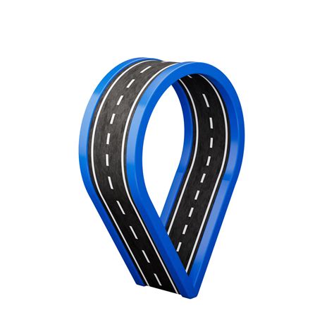 Blue Location Map pin icon made with asphalt Track Road 3d illustration 19029298 PNG