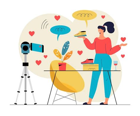 Illustration De Blogging Vidéo D'influenceur | Vecteur Gratuite