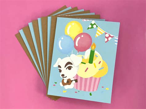 Animal Crossing Birthday Card Isabelle or K.K. Slider - Etsy