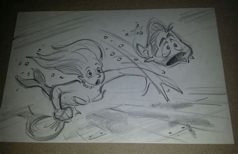 Flounder Little Mermaid Drawing at PaintingValley.com | Explore collection of Flounder Little ...