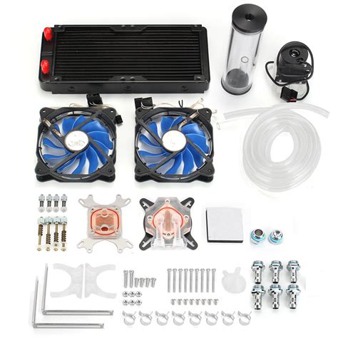 pc water cooling kit 240mm radiator pump reservoir cpu block rigid ...