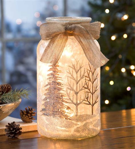 Glass Holiday Lantern With Holiday Scene | Mason jar christmas crafts, Christmas mason jars ...