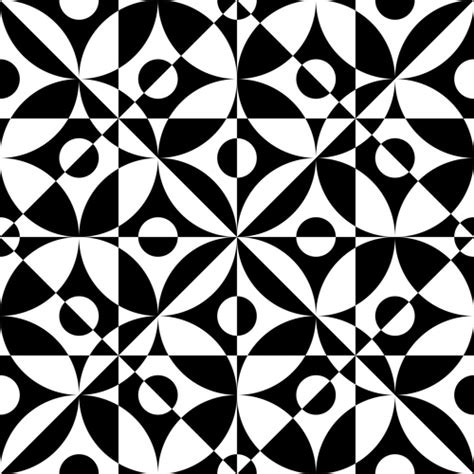 Black with white geometric seamless pattern vector 09 free download