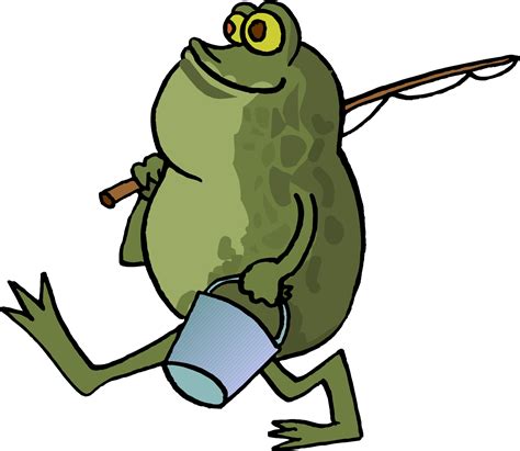 Frog Fishing Cartoon drawing free image download