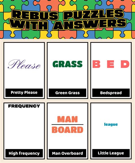 Rebus Puzzles With Answers - 20 Free PDF Printables | Printablee