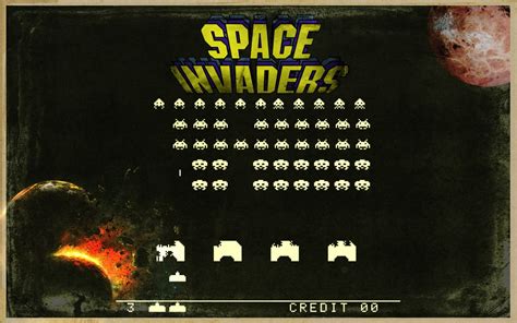 วอลเปเปอร์ : ศิลปะดิจิตอล, วีดีโอเกมส์, ข้อความ, Space Invaders, เกมย้อนยุค, ภาพหน้าจอ, ตัวอักษร ...