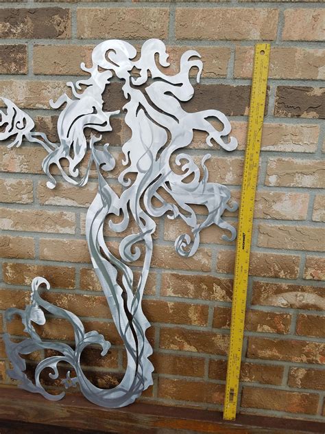 Mermaid Metal Wall Art, Aluminum Mermaid, Metal Mermaid, Fish Metal Art, Ocean Metal Art, Beach ...