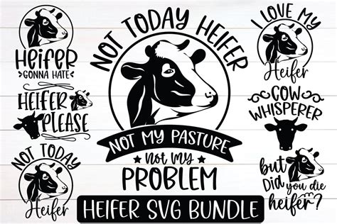 Heifer Svg Bundle, Cow Svg Quotes Bundle Grafika przez funnySVGmax · Creative Fabrica