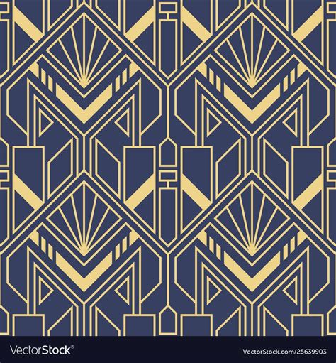 Vector modern geometric tiles pattern. golden lined shape. Abstract art deco seamless luxury ...